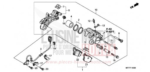 ETRIER DE FREIN ARRIERE/DETECTEUR DE VITESSE XL700VB de 2011